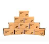 StorePAK Eco Archive Storage Boxes with Lids | Pack of 10 | 33L Recyclable Cardboard Boxes for Home, Office & Moving House | Easy to Assemble, Stackable & Durable | FSC Certified & Eco-Friendly | H 26