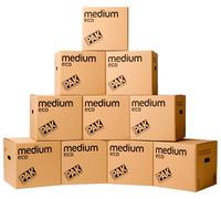 StorePAK Eco Archive Storage Moving Boxes with Handles - (Pack of 10) - 33 Litres - 100% Recyclable - H 31 x W 33 x D 33 cm - MEDIUM