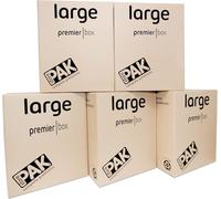 StorePAK Heavy Duty Storage Boxes | Large Moving Boxes Pack of 5 | 107L Extra Strong Double Walled Cardboard Boxes for Packing & Moving House | Recyclable, Stackable & Reusable | H 540 x W 446 x D 446