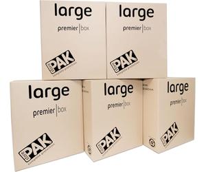 StorePAK Heavy Duty Storage Boxes | Large Moving Boxes Pack of 5 | 107L Extra Strong Double Walled Cardboard Boxes for Packing & Moving House | Recyclable, Stackable & Reusable | H 540 x W 446 x D 446