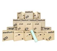 StorePAK House Moving Kit - 20 Storage/Moving Boxes with Handles, Bubble Wrap, Tape & Marker Pen - 100% Recyclable - SMALL, MEDIUM & LARGE