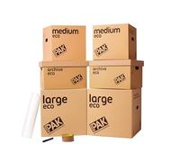 StorePAK Student Value Moving Pack, 9 Boxes with Bubble Wrap and Tape, Brown, Cardboard, Flat-Packed, Rectangular