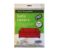 Storepak Transparent 3 Seater Sofa Protection Cover, Pack Of 2