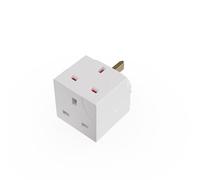 STORESOLOGY 2-Way Double Plug Adaptor - UK 3 Pin Wall Plug Extender, Multi Plugs Extension Sockets, Compact Design, 250V 13A Power Extender, Child-Proof Safety, Universal Compatibility