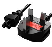 STORESOLOGY Premium IEC C5 Power Cable - UK Plug, 1.5M/5FT, Cloverleaf Connector, Ideal for Laptop Chargers, Projectors, Mains Cables & Power Supplies, Durable & Flexible, Universal Compatibility.