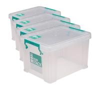 STORESTACK 1 Litre Storage Box W180xD110xH90mm Clear RB00814 (Pack of 4)