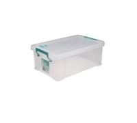 StoreStack 10 Litre Storage Box W400xD255xH150mm Clear RB90123 Free Finchley Refill Pen (1)