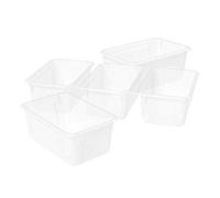 Storex Small Cubby Bins - Plastic Storage Containers for Classroom, 12.2 x 7.8 x 5.1 inches, Translucent, 5-Pack (62461A05C)