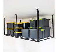 StoreYourBoard 4 x 8 Overhead Garage Storage Rack, Ceiling Shelf Overhead Organization, Heavy Duty Steel Platform Holds 700 lbs, 96 in. x 48 in. x 40 in.