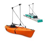 StoreYourBoard Garage Storage Ceiling Pulley System 2 Pack, Kayak Canoe Cargo Ladder Lift, Heavy Duty Holds 150 lbs