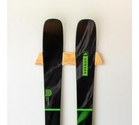 StoreYourBoard Minimalist Wood Ski Rack, Wall Mount Display Holder, Solid Wood Holds 50 lbs