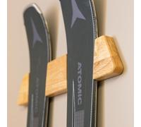 StoreYourBoard Minimalist Wood Ski Rack, Wall Mount Display Holder, Solid Wood Holds 50 lbs