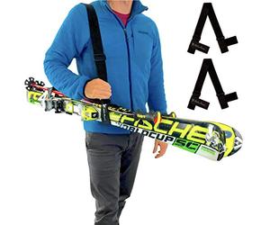 StoreYourBoard Set of 2 Ski and Pole Carriers, Adjustable Ski Shoulder Strap