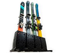 StoreYourBoard Ski Storage Rack, 4 Pair Freestanding Skis Floor Mount, Wide Skis