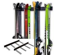 StoreYourBoard Ski Wall Storage Rack, 2 Pack Holds 16 Pairs, Steel Home and Garage Skis Mount