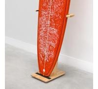 StoreYourBoard SurfStand, Vertical Surfboard Stand, Freestanding Wooden Indoor Display for Shortboard and Longboard, Adjustable to Fit Boards 16" to 26" Wide