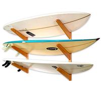 StoreYourBoard Timber Surfboard Wall Rack, Holds 3 Surfboards, Wood Home Storage Mount System, Natural