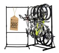 StoreYourBoard Triangle Freestanding Bicycle Rack for 5 Bikes, Aluminium Steel, Indoor Bike Storage Rack, Black, Garage, Home, Bicycle Storage