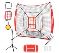 Storgem 6'X6' Baseball Softball Practice Net, Portable Baseball Net for Batting, Hitting, Pitching and Fielding, Carry Bag, Strike Zone and Batting Tee, Great for Kids Adult Youth