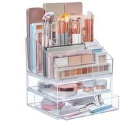 STORi Chloe Stackable Makeup Holder & Drawer Organizer Set, Clear, BPA-Free Plastic, Made in USA, Organize Brushes, Cosmetics & Beauty Essentials