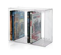 STORi Stackable Clear Plastic DVD Organizer with Rubber Feet | Rectangular Holder Perfect for Theater Room | Holds up to 14 Standard DVD Cases | Made
