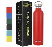 Stori Studios Vacuum Insulated Metal Water Bottle 750ml(25oz), Stainless Steel Water Bottle, BPA Free Standard Mouth Flask, Double Wall Insulated Water Bottles For Travel, Work & Gym - Red