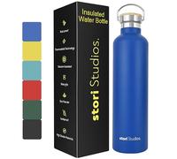 Stori Studios Vacuum Insulated Metal Water Bottle 750ml(25oz), Stainless Steel Water Bottle, BPA Free Standard Mouth Flask, Double Wall Insulated Water Bottles For Travel, Work & Gym - Blue