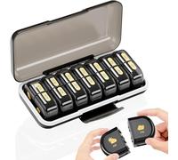 STORICANS Pill Box Organiser Weekly Pill Boxes 7 Day 2 Times a Day,Portable Daily Pill Dispenser with 14 Detachable Copartments to Hold Vitamins, Cod Liver Oil, Supplements and Medication, Black