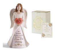 Storieme 80th Birthday Gifts for Women: 19cm Angel Figurine Decor | 7.5" Hand-painted Resin Sculpture with Gift-ready Box, Unusual Present for 80 Year Old Mum, Sister, Friends, Ladies