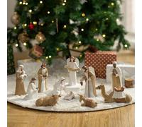 Storieme Christmas Nativity Set Indoor: 12-Piece 7.8" Resin Nativity Scene & Figures with Three Kings & Camels - Traditional Complete Holy Family for Christmas Tabletop Mantel Festive Centerpiece