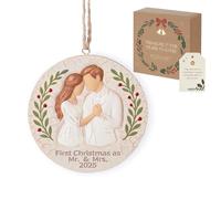Storieme First Christmas as Mr and Mrs: 2025 Our First Christmas Together Bauble House Tree Decorations - Treasured Wedding Ornament Gifts for Newlyweds Married Engaged Couples