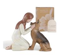 Storieme German Shepherd Gifts for Women: Dog Memorial Gift Pet Loss Sympathy Bereavement Remembrance Gift Angel of Friendship Black Dogs Figurines for Dog Lovers (7.2" x 5.7")