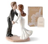 Storieme Wedding Gifts for Bride and Groom: Romantic Wedding Cake Topper Decorations - Couple Kiss Statue Valentine's Day Anniversary Engagement Figurine Presents for Couple Her Wife