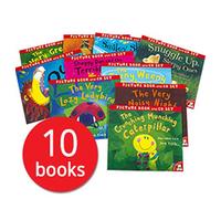 Stories Collection 10 Books & CDs Set New - Crunching Munching Caterpillar, Shaggy Dog and the Terrible Itch, The Bears in the Bed and the Great Big Storm, The Very Greedy Bee, Quiet,The Very Noisy Night, Smiley Shark, The Very Lazy Ladybird, Snuggle Up, Sleepy Ones, The Teeny Weeny Tadpole.