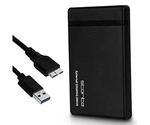 Storite 2.5 Inch External Gaming Hard Drive with USB 3.0, 1TB Storage Capacity, ABS Plastic Case, Compatible with PS4, PS3, Xbox, PC, Laptop, Mac, Android, Black