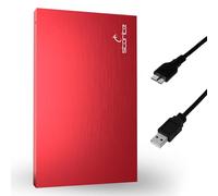 Storite 2.5 Inch Portable External Hard Drive 500GB USB 3.0 Ultra Slim Aluminium HDD with 5 Gbps Data Transfer for PC, Mac, Laptop, Gaming Console, Desktop, Red