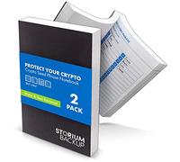 Storium Crypto Seed Phrase Storage Notebook - Waterproof Stone Paper Book - Keep Your Cryptocurrency Recovery Phrase Password Safe & Secure - Cold Storage Wallet Backup Journal - Pocket Size 2-Pack
