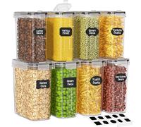 Storivo 4x4L+4x2.5L Cereal Storage Containers Airtight Lids BPA-Free Set | Food Storage Containers With Lids, BPA-Free Plastic, Airtight Seal, For Dry Food, Kitchen Storage & Organisation