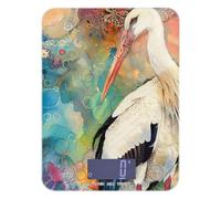 Stork Abstract Watercolor Painting LCD Display Food Scale for Diet 11lb/0.18oz, 5kg/5g Digital Scale for Kitchen with 4 Unit for Baking Roasting Soap Making (Batteries not Included)