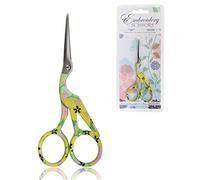 Stork Bird Pointed Tip Embroidery Craft Stainless Steel Crane Scissors - Yellow - 1 Pair