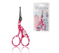 Stork Bird Rounded Safety Tip Embroidery Craft Stainless Steel Crane Scissors - Small Red - 1 Pair