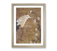 Stork By Tang Yin Asian Japanese Framed Print | A3 Oak Framed Wall Art | Ready to Hang | Asian Nature Picture | Living Room Bedroom Lounge Office