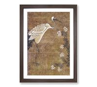 Stork by Tang Yin Framed Print | A2 Walnut Framed Wall Art | Ready to Hang | Modern Nature Picture | Living Room Bedroom Lounge Office