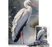 Stork by The Water 1000 Pieces Jigsaw Puzzles for Adults Think Smart Toy Quiet Fun Accurate Cut 38x52cm