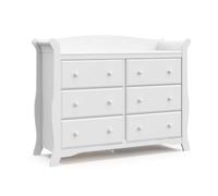 Stork Craft Avalon 6 Drawer Universal Dresser, White