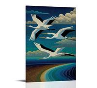 Stork Flying Over The Sea - Yayoi Kusama Poster Decorative Painting Canvas Wall Art Living Room Poster Bedroom Painting, Wall Art Picture Print Modern Family Room Decor 16 x 24 Inches (40 x 60 cm)