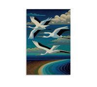 Stork Flying Over The Sea - Yayoi Kusama Poster Decorative Painting Canvas Wall Art Living Room Poster Bedroom Painting, Wall Art Picture Print Modern Family Room Decor 24 x 36 inches (60 x 90 cm)