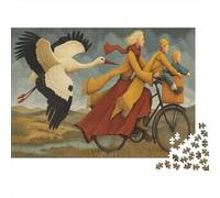 Stork Jigsaw Puzzles An Old Bicycle Passing through A Field Challenge Toy Educational Games Home Decoration for Adults& Teenager Age 14 Years Up 1000pcs (75x50cm)