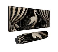 Stork Large Mouse Pad, Elegant Classic Curtains Stars Black Rubber Smooth XL Stitched Edge Mousemat Accessories for Office Home Computer Laptop 12x32 Inch