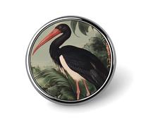 STORK On Black Round Badge Cute Brooch Pins Button Badges for Backpack Jackets Hats Decor